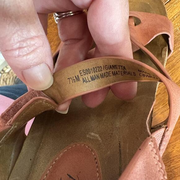 Eurosoft by Sofft Sandals Womens Size 7.5 Pink Giametta Cork Wedge Slingback - Picture 5 of 12